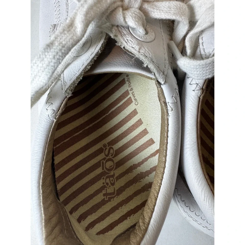 Taos Plim Soul Lux White Leather Sneakers Womens‎ 8.5 Comfort Walking Shoes